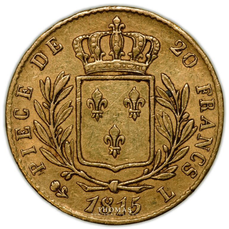 Gold 20 francs or 1815 L reverse