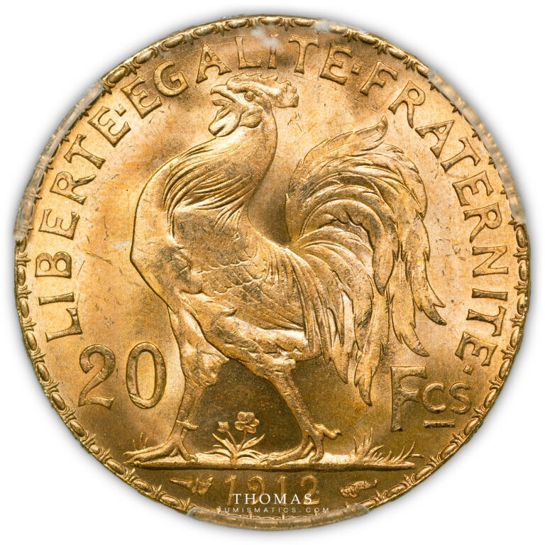 20 francs or marianne pcgs ms 67 1912 A paris revers
