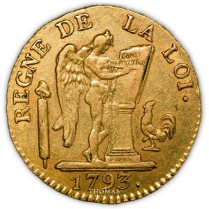 24 Livres or convention 1793 A reverse