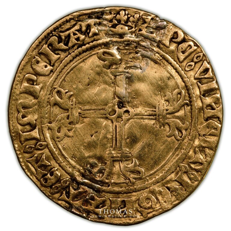 Gold Charles VII - Demi Ecu d'or à la couronne - Rouen reverse
