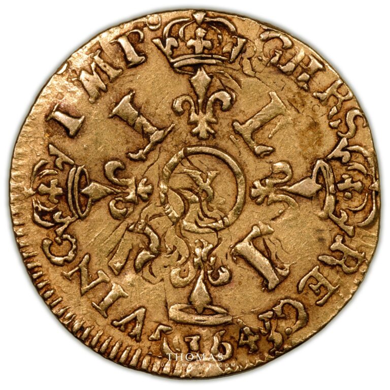 Gold demi louis or aux 4l 1694 X amiens reverse
