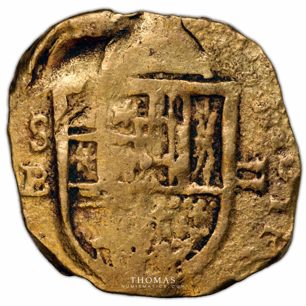 Felipe III revers trésor kempen double escudos or