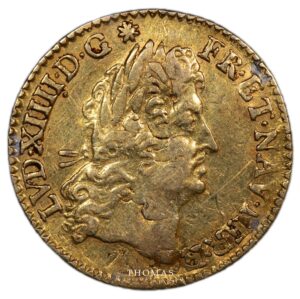 Gold Louis xiv demi louis or a lecu 1691 A paris obverse