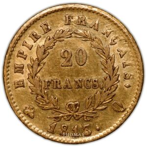 Gold 20 francs or napoleon I 1813 Q reverse