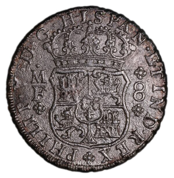 8 reales 1739 MF avers hollandia shipwreck