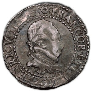 Henri III demi franc au col plat 1587 rouen avers