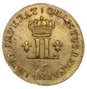 Gold Louis XV - Louis or aux 2 L 1721 H La rochelle reverse