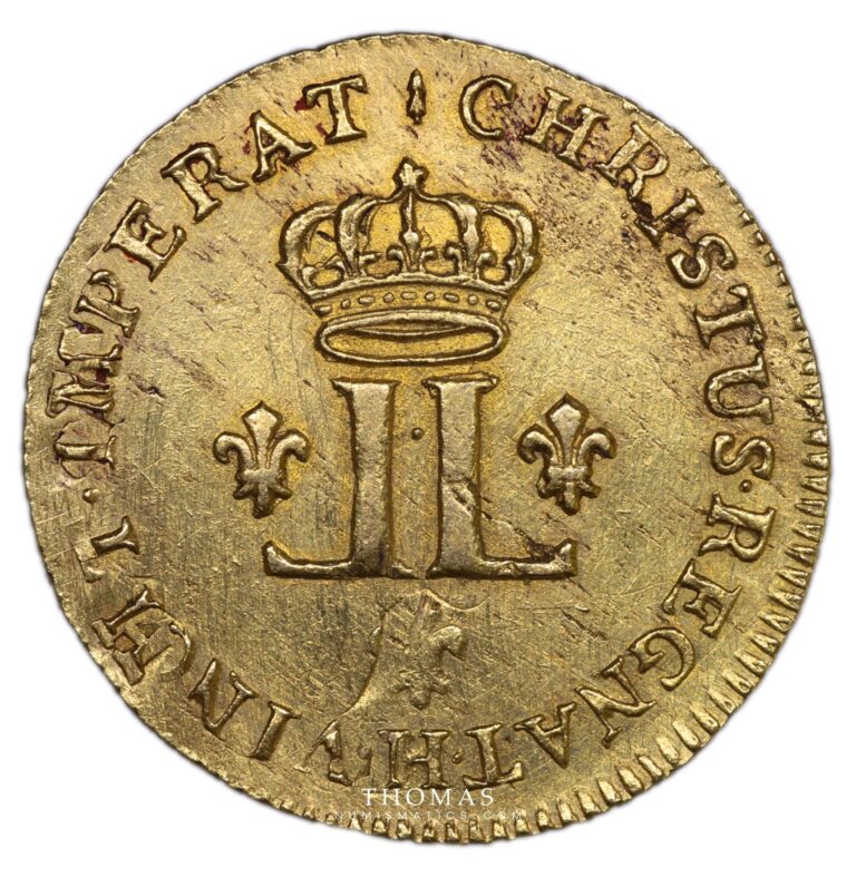 Gold Louis XV - Louis or aux 2 L 1721 H La rochelle reverse