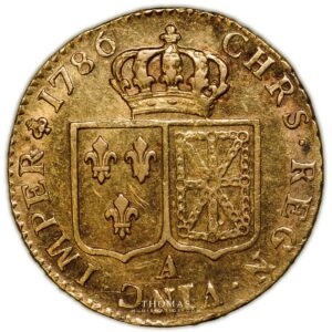 Gold Louis xvi or 1786 A -8 reverse