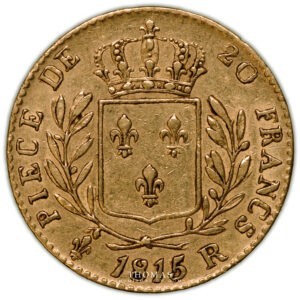 Louis XVIII - 20 francs or 1815 R Londres revers