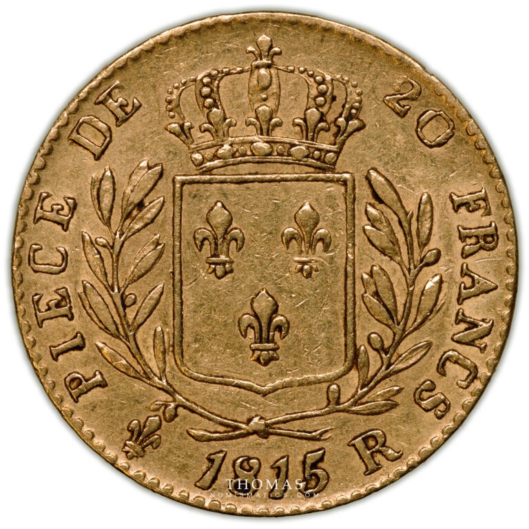 Louis XVIII - 20 francs or 1815 R Londres revers