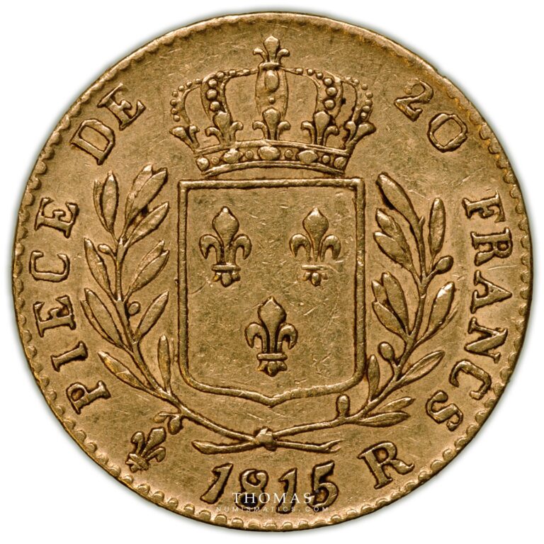 Gold Louis XVIII - 20 francs or 1815 R Londres reverse
