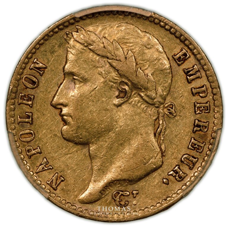 gold Napoleon I 20 francs or 1809 L Bayonne obverse