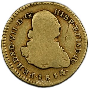 Colombie – Ferdinand VII – Escudo 1814-3 Popayan avers