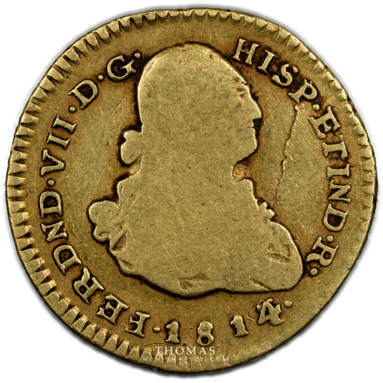 Colombie – Ferdinand VII – Escudo 1814-3 Popayan obverse gold