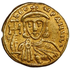 monnaie antique de constantin v - solidus en or