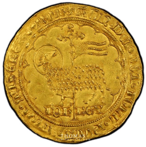 superbe avers de mouton d'or de jean II le bon gradée PCGS MS 62