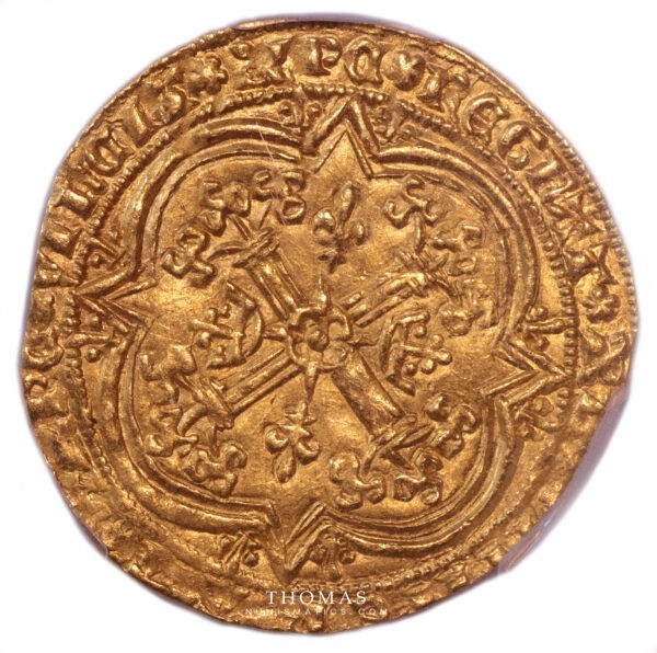Charles V franc a pied PCGS MS 62 revers