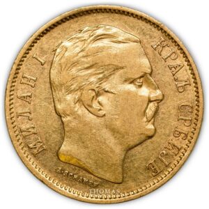 Gold - Serbia - Milan Ier - 10 Dinara - 1882 - Vienna
