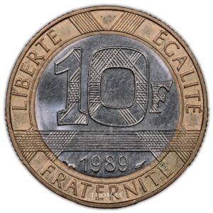 10 francs Montesquieu 1989 bimetallic