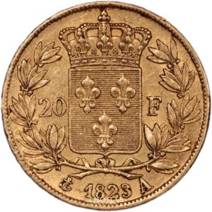Louis XVIII - gold 20 Francs or - 1823 A