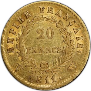 Napoléon Ier - Gold - 20 Francs or - tête laurée - 1811 U Turin (Copie) (Copie) (Copie) (Copie)