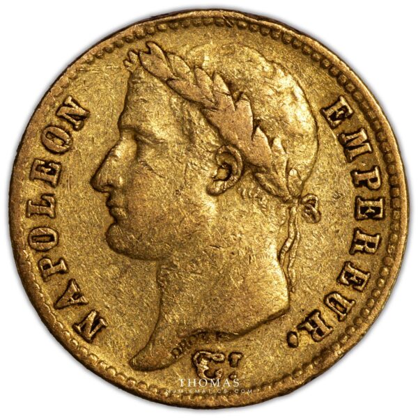 20 francs or napoleon I 1813 L bayonne avers-2