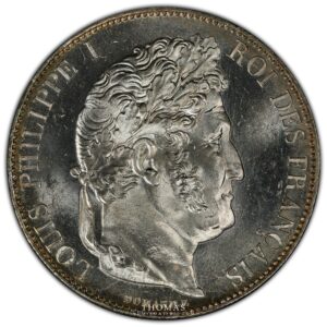 5 francs 1848 A Louis philippe PCGS MS 65 avers