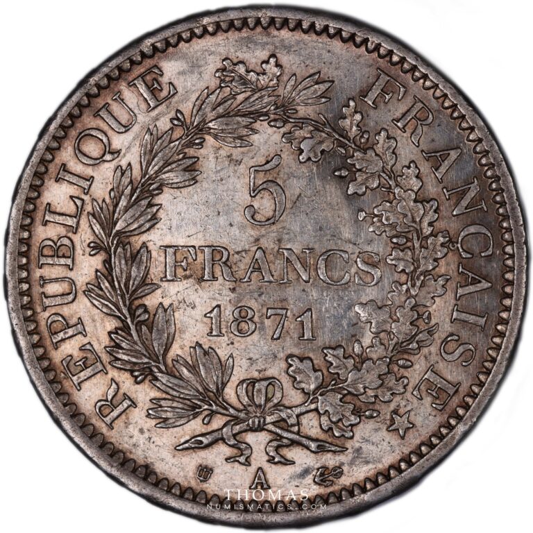 5 francs Hercule Camélinat - 1871 A Paris with trident -2