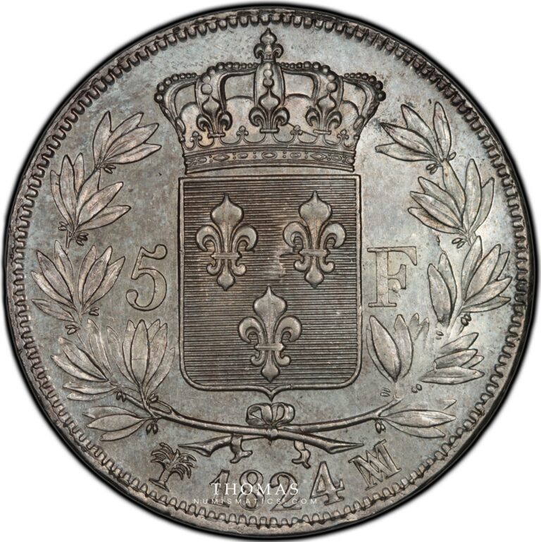 Louis XVIII - 5 Francs argent - 1824 MA marseille