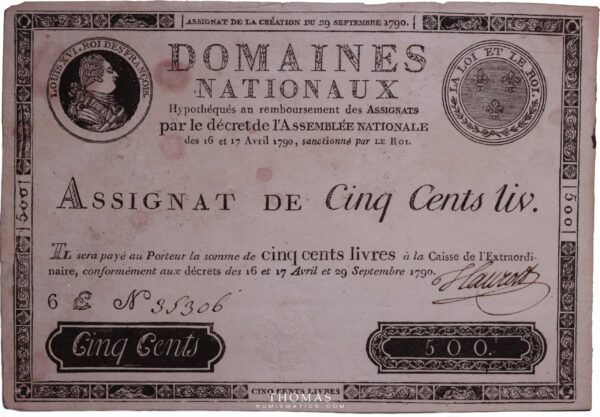 Louis XVI - Révolution - Assignat 500 Livres - Old fake