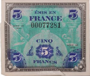 banknote du Trésor - 5 francs - error (Copie)