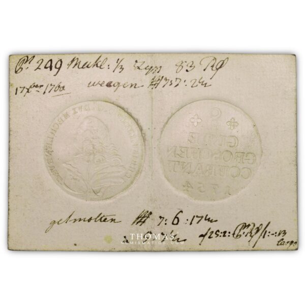 Netherlands - Dutch Republic - Assay receipt 1759 - playing card - 8 Gute Groschen