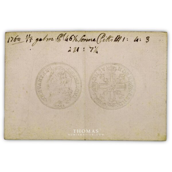 Netherlands - Dutch Republic - Assay receipt 1760 - playing card - Gold Louis XIV Louis or soleil