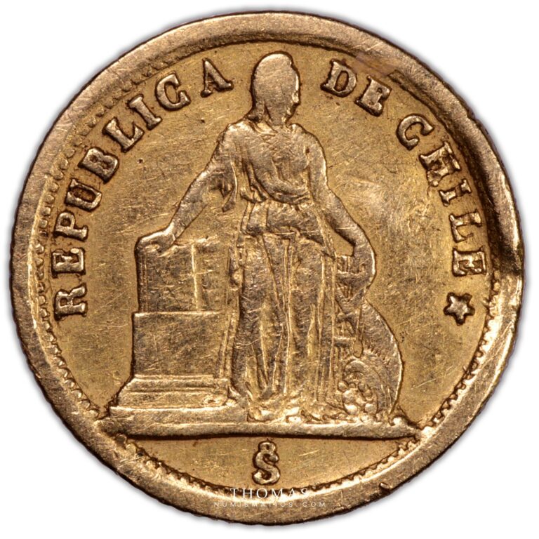 Chili – Peso or 1860 – Santiago – 2 obverse gold