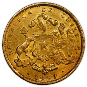 Chile - Gold 2 pesos - 1857 Santiago
