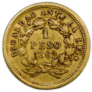 Chile - Gold Peso or 1862 - Santiago