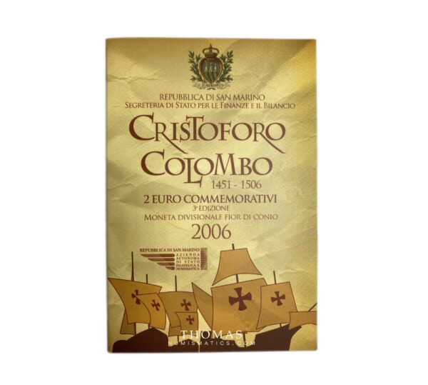 Box UNC - 2 euros commemorative - cristoforo colombo - San Marino - 2006 -2