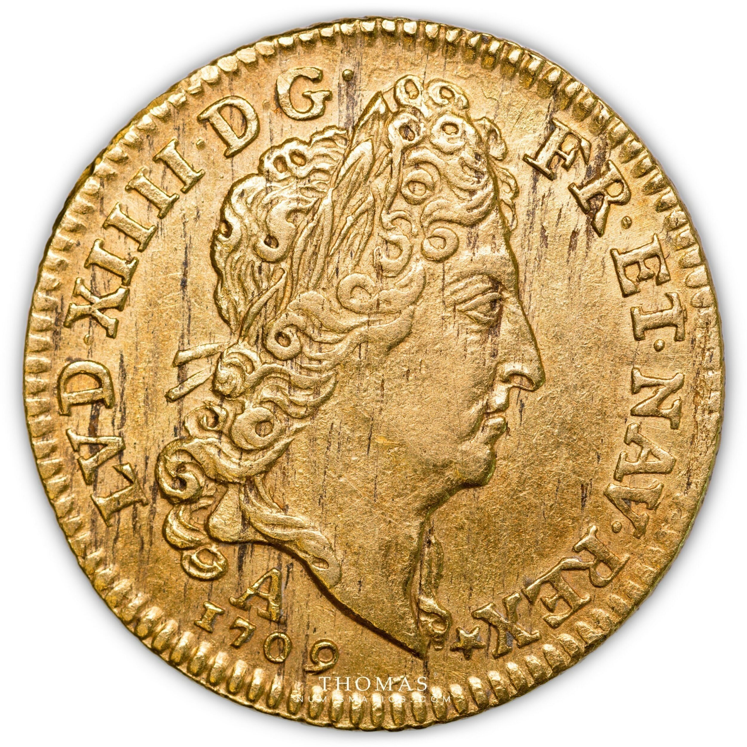 Louis XIV - Gold - Demi Louis d'or au soleil - 1709 A - Paris - Thomas  Numismatics