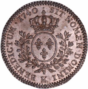 Louis XV - Uniface tin trial pattern of the reverse of 1/5 Ecu au bandeau - 1740 K Bordeaux