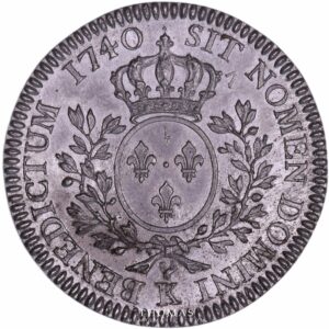 Louis XV - Essai en étain du revers du 1/2 Écu au bandeau - 1740 K Bordeaux - Uniface 1
