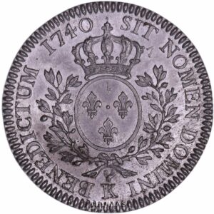 Louis XV - Uniface tin trial pattern of the reverse of 1/2 Ecu au bandeau - 1740 K Bordeaux