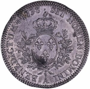 Louis XV - Uniface tin trial pattern of the reverse of Ecu au bandeau - 1738 A Paris