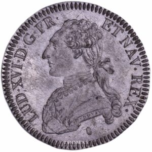 Louis XVI - Uniface tin trial pattern of the obverse of 1/2 Ecu aux branches d'olivier