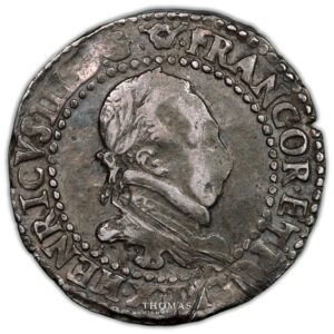 Henri III - demi Franc au col plat - 1587 B Rouen