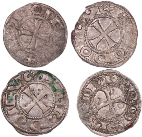Lot 4 coins Angouleme Louis IV outremer