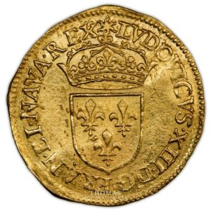 Louis XIII - Gold Ecu d'or au soleil - Hammered- 1636 A Paris