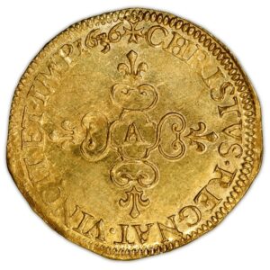 Louis XIII - Gold Ecu d'or au soleil - Hammered- 1636 A Paris