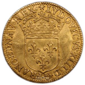 Louis XIII ecu or frappe au moulin 1643 A obverse gold