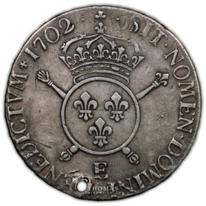 Louis XIV - Ecu aux insignes - 1702 E Tours